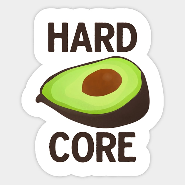 Hard Core Avocado Sticker by theoddstreet